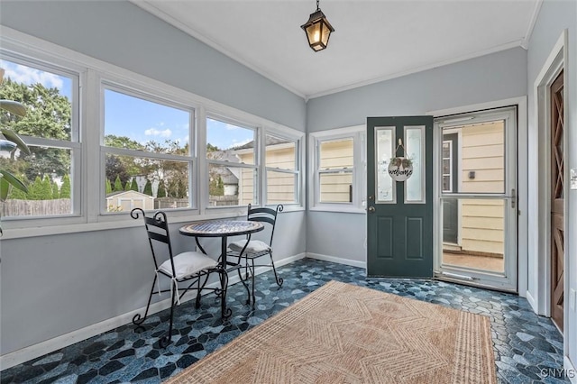 419 Bronson Rd, Geddes, NY 13219 - dining space featuring ornamental molding