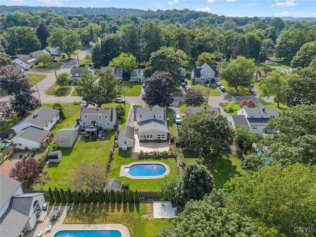 419 Bronson Rd, Geddes, NY 13219 - aerial perspective of suburban area with a pool area