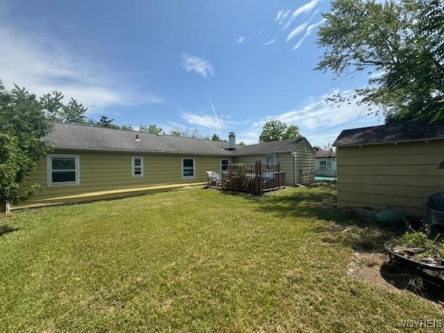 454 Campus Dr, Amherst, NY 14226 - back of house with a yard and a deck