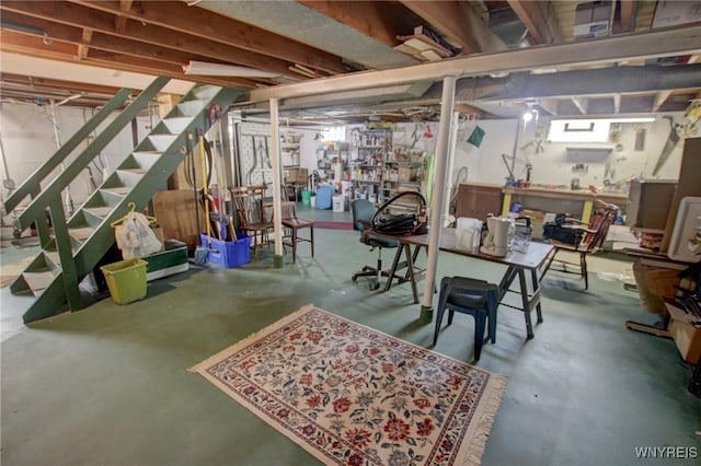 112 Vegola Ave, Cheektowaga, NY 14225 - basement featuring a workshop area and stairway