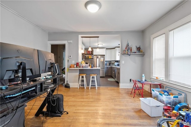 423 Highland Ave, Dewitt, NY 13057 - office with light wood finished floors and crown molding