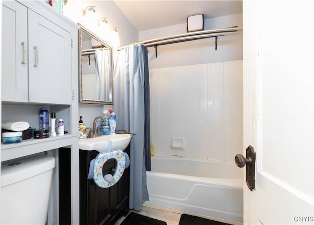 423 Highland Ave, Dewitt, NY 13057 - full bath with a sink and shower / bathtub combination with curtain