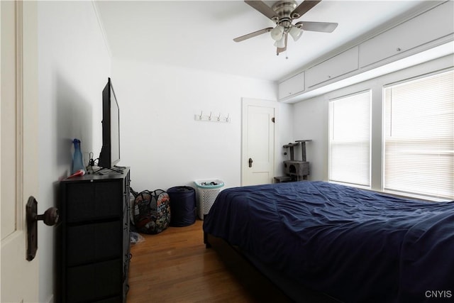 423 Highland Ave, Dewitt, NY 13057 - bedroom with wood finished floors and ceiling fan