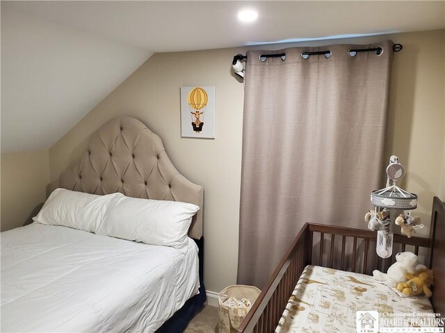 37 Center St, Ellery, NY 14712 - carpeted bedroom featuring vaulted ceiling