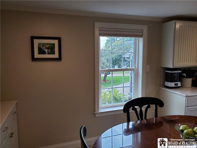 37 Center St, Ellery, NY 14712 - dining room featuring healthy amount of natural light and crown molding