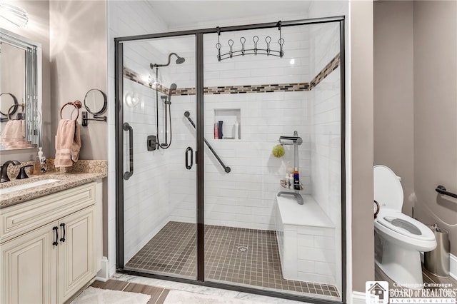 743 Legacy Dr Unit 209, Lewiston, NY 14092 - bathroom featuring vanity and a stall shower