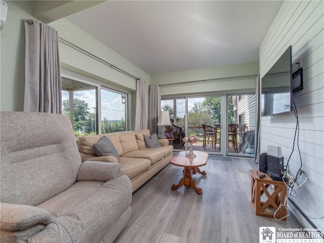 5301 E Lake Rd Unit 23, Chautauqua, NY 14728 - living room with wood finished floors