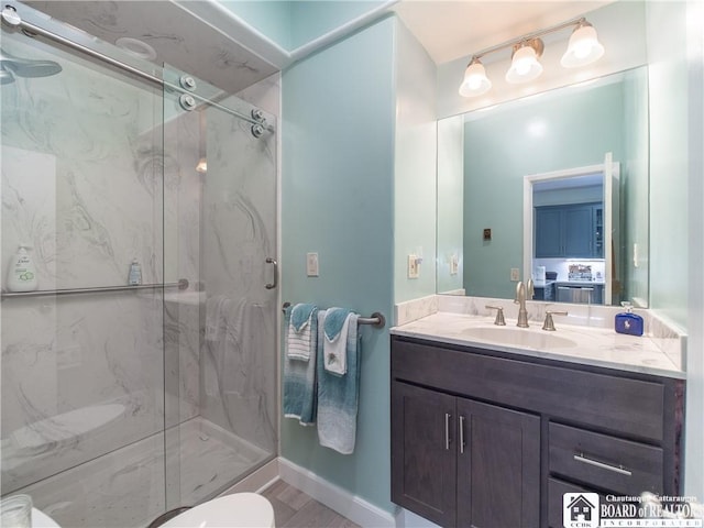 5301 E Lake Rd Unit 23, Chautauqua, NY 14728 - bathroom featuring a marble finish shower and vanity