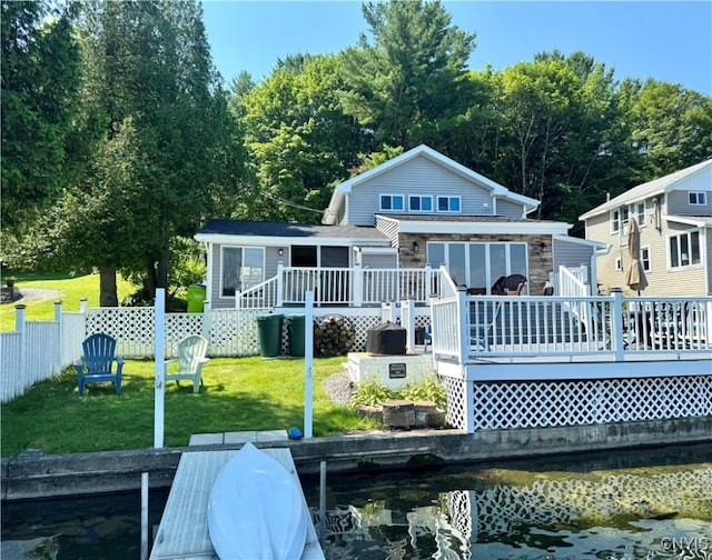 3018 Camp Rd, Eaton, NY 13334 - rear view of house with a deck