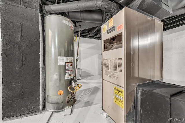 112 Southgate Rd, Cheektowaga, NY 14215 - utility room featuring water heater and heating unit