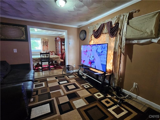 1125 Adams St, Utica, NY 13501 - living room featuring baseboards and ornamental molding
