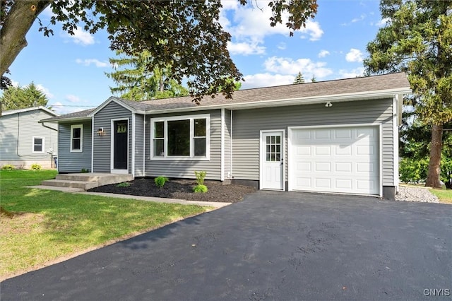 105 Benoit Dr, Geddes, NY 13209 - ranch-style home with a garage, driveway, and a front lawn