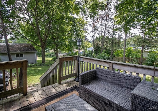 112 Haverhill Dr, Dewitt, NY 13214 - wooden terrace with a yard