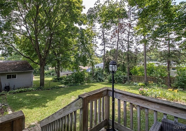 112 Haverhill Dr, Dewitt, NY 13214 - fenced backyard featuring a wooden deck