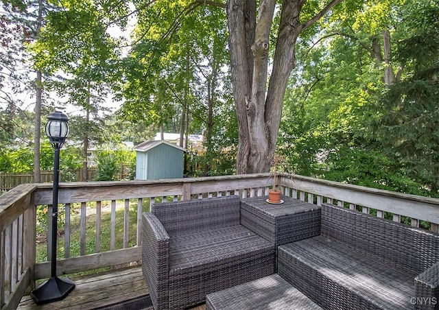 112 Haverhill Dr, Dewitt, NY 13214 - wooden deck with a storage unit