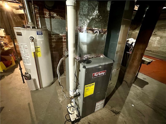 750 Reservoir St, Elmira City, NY 14905 - utility room with gas water heater and heating unit