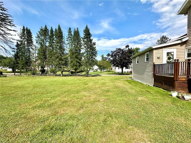 750 Reservoir St, Elmira City, NY 14905 - view of grassy yard with a deck