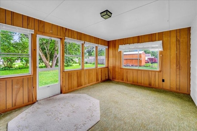 12 Sunset Dr, Afton, NY 13730 - unfurnished sunroom featuring carpet flooring and wooden walls