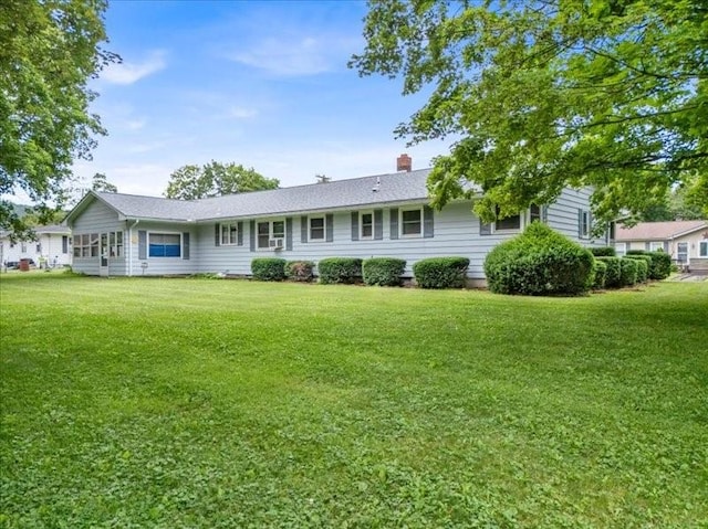 12 Sunset Dr, Afton, NY 13730 - back of house with a lawn and a chimney