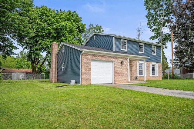 34 Stonewall Ct, Greece, NY 14615 - traditional home featuring driveway, a chimney, brick siding, and a garage