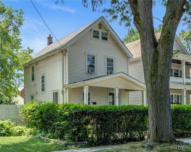 2239 Willow Ave, Niagara Falls, NY 14305 - view of front of property with a chimney and a porch