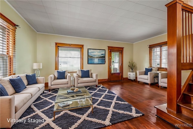 2239 Willow Ave, Niagara Falls, NY 14305 - living area with crown molding and wood finished floors