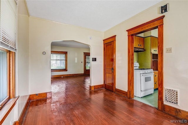 2239 Willow Ave, Niagara Falls, NY 14305 - hallway with arched walkways and wood finished floors