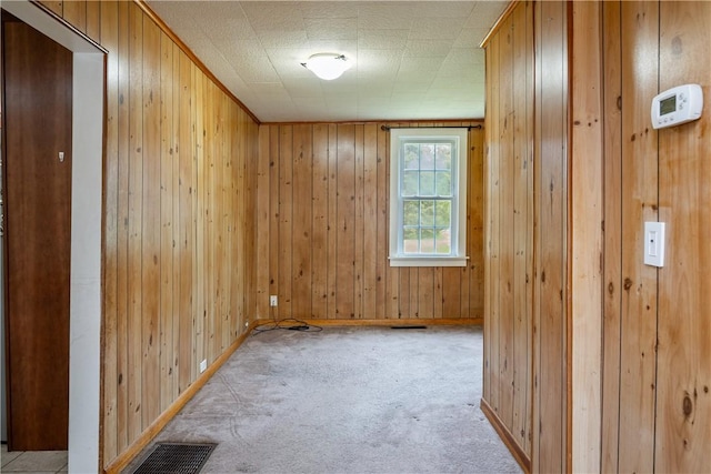 11 Walnut St, Phelps, NY 14533 - carpeted empty room featuring wooden walls and baseboards