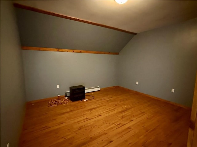 1796 Gladstone Hollow Rd, Andes, NY 13731 - additional living space featuring lofted ceiling, wood finished floors, and a baseboard heating unit