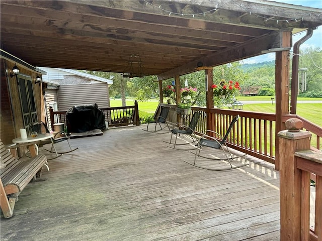 1796 Gladstone Hollow Rd, Andes, NY 13731 - wooden terrace featuring grilling area and a yard