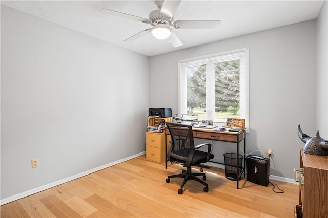 158 Round Pond Ln, Greece, NY 14626 - office area featuring light wood-style floors and a ceiling fan