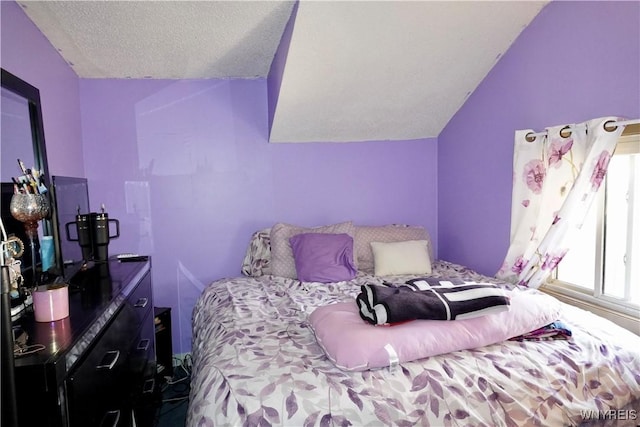 104 Argus St, Buffalo, NY 14207 - bedroom with lofted ceiling and a textured ceiling