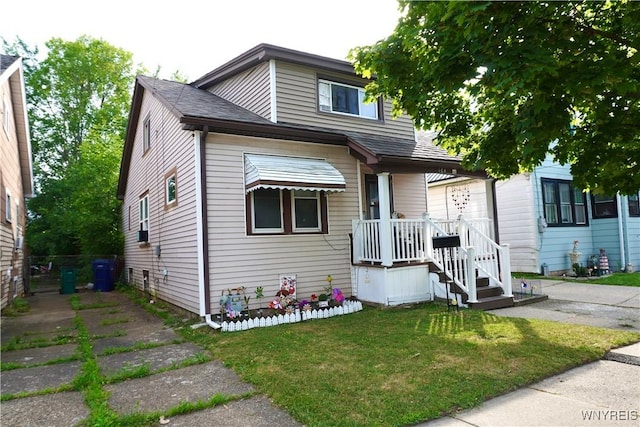 104 Argus St, Buffalo, NY 14207 - bungalow-style home featuring a front yard and a shingled roof