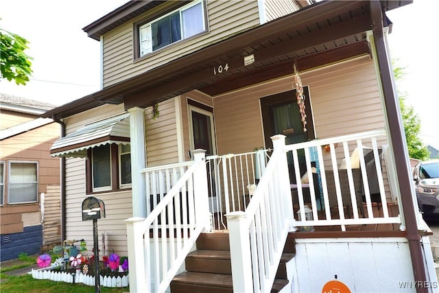 104 Argus St, Buffalo, NY 14207 - view of exterior entry featuring a porch