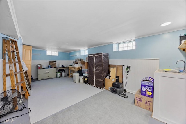 120 Furlong Rd, Brighton, NY 14623 - basement featuring carpet and a sink