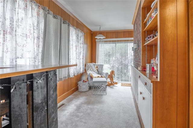 917 W Gray St, Elmira, NY 14905 - sitting room with wooden walls and carpet floors