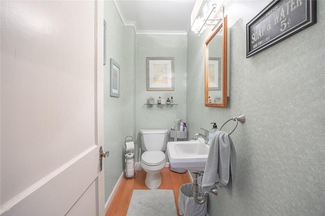 917 W Gray St, Elmira, NY 14905 - half bath featuring wood finished floors and ornamental molding