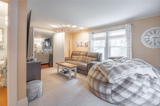 917 W Gray St, Elmira, NY 14905 - living area with ornamental molding and light colored carpet