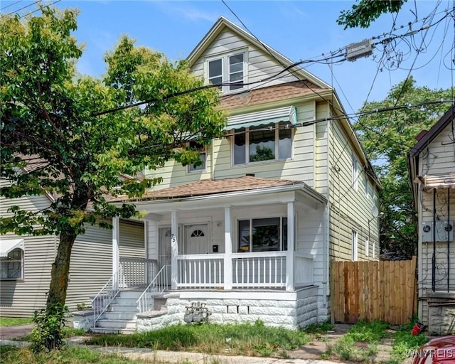 75 Schutrum St, Buffalo, NY 14212 - view of front of home featuring covered porch and roof with shingles