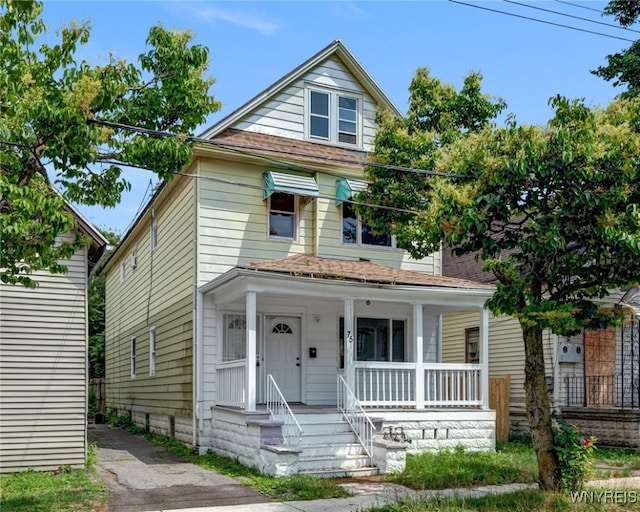 75 Schutrum St, Buffalo, NY 14212 - view of front facade featuring a porch and roof with shingles