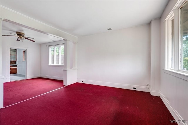 75 Schutrum St, Buffalo, NY 14212 - unfurnished room featuring plenty of natural light, carpet floors, and a ceiling fan