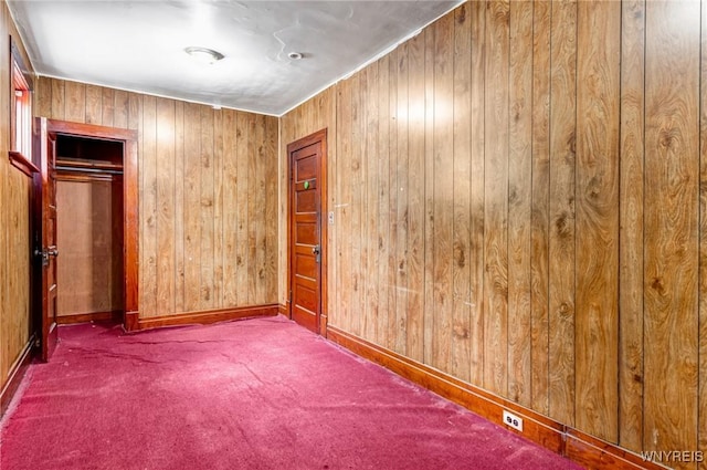 75 Schutrum St, Buffalo, NY 14212 - carpeted spare room featuring wood walls