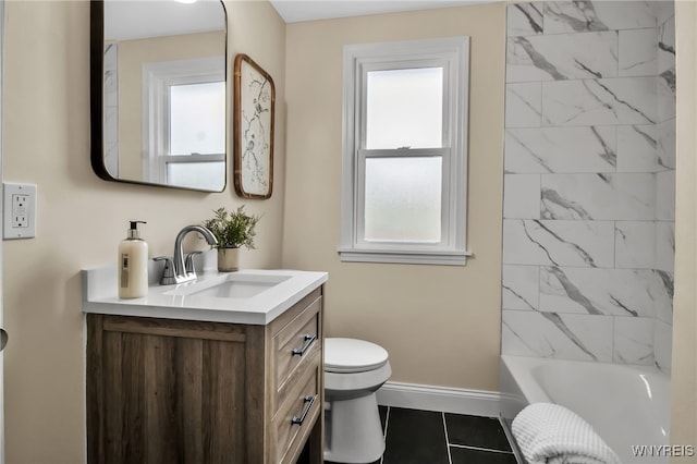 101 Kurtz Ave, Lancaster, NY 14086 - full bathroom with vanity, healthy amount of natural light, and tile patterned floors