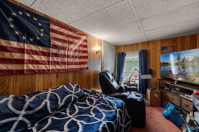 19 Reed St, Lockport City, NY 14094 - bedroom featuring wood walls and carpet flooring