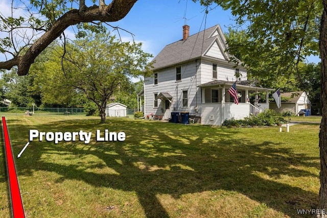 19 Reed St, Lockport City, NY 14094 - view of side of property with a chimney