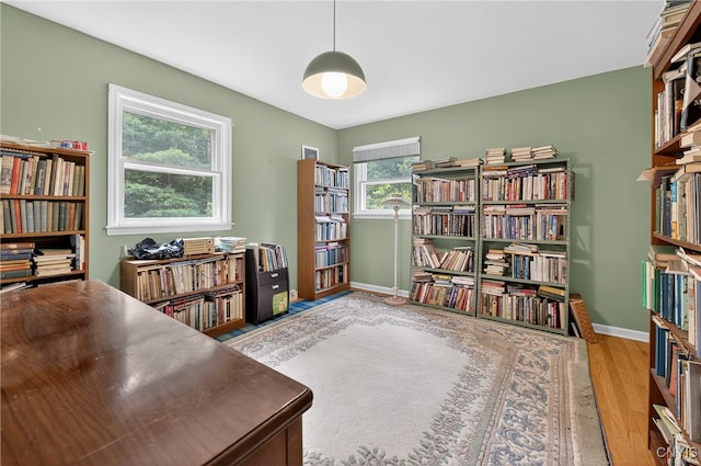 7569 Northfield Ln, Manlius, NY 13104 - home office featuring wood finished floors and wall of books