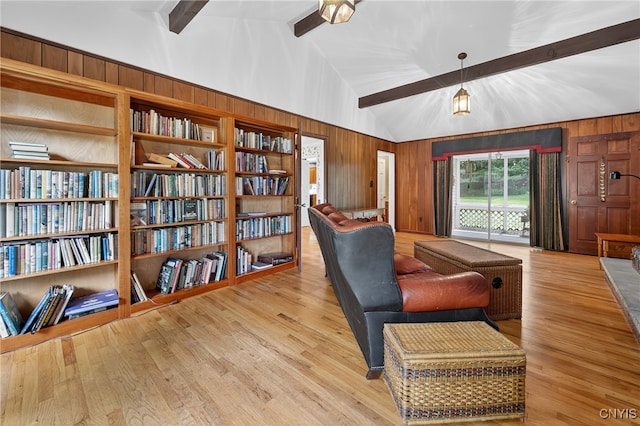 7569 Northfield Ln, Manlius, NY 13104 - sitting room featuring wooden walls and wood finished floors
