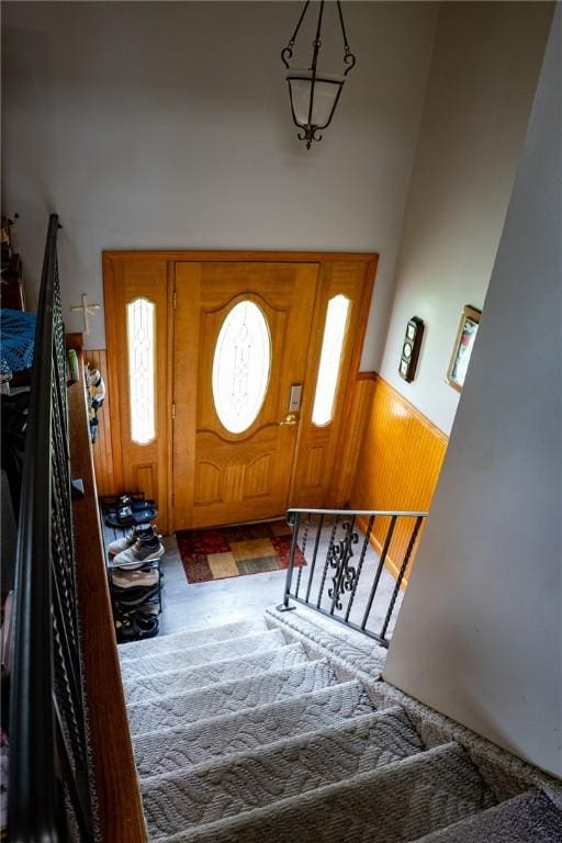 3 Willow Dr, Erwin, NY 14870 - entryway with a wainscoted wall and wood walls