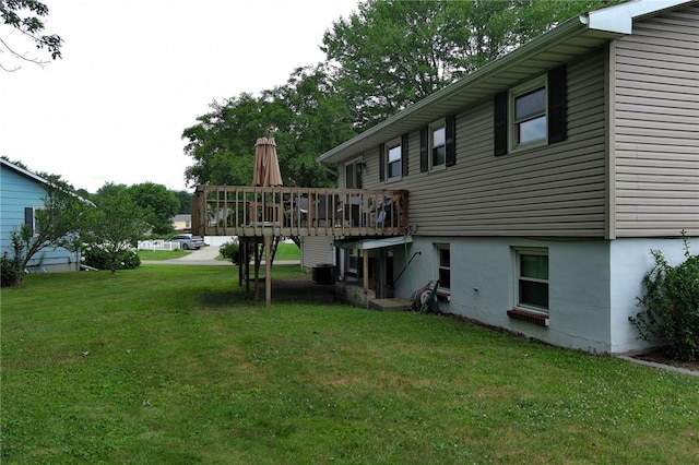 3 Willow Dr, Erwin, NY 14870 - view of green lawn featuring a wooden deck