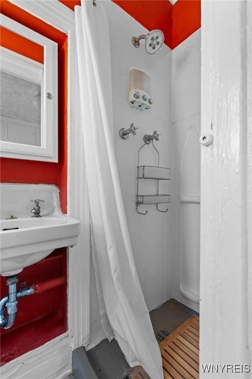 2469 Seneca St, West Seneca, NY 14210 - bathroom with a shower with shower curtain